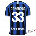 Camiseta Inter Milan Primera Equipacion 33#DAMBROSIO 2019-2020