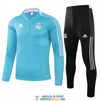 Real Madrid Sudadera De Entrenamiento Blue + Pantalon Black 2021/2022