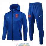 Barcelona Chaqueta Capucha Blue + Pantalon Blue 2021/2022