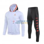 PSG x Jordan Chaqueta Capucha White + Pantalon Black 2019-2020