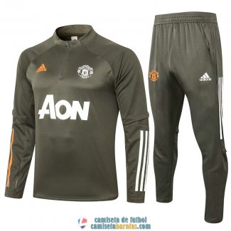 Manchester United Sudadera De Entrenamiento Green + Pantalon 2020/2021