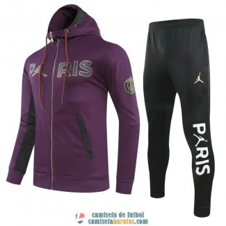 PSG x Jordan Chaqueta Capucha Purple + Pantalon 2020/2021