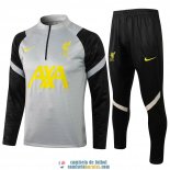 Liverpool Sudadera De Entrenamiento Grey + Pantalon Black 2021/2022