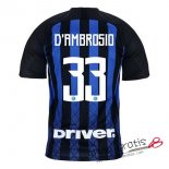 Camiseta Inter Milan Primera Equipacion 33#DAMBROSIO 2018-2019