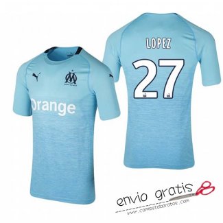 Camiseta Olympique Marseille Tercera Equipacion 27#LOPEZ 2018-2019