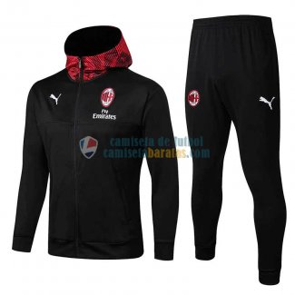 AC Milan Chaqueta Capucha Black + Pantalon 2019-2020