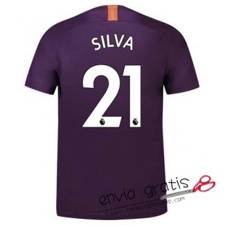 Camiseta Manchester City Tercera Equipacion 21#SILVA 2018-2019