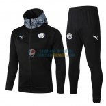 Manchester City Chaqueta Capucha Black + Pantalon 2019-2020