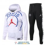 PSG x JORDAN Sudadera Capucha White + Pantalon Black 2020/2021