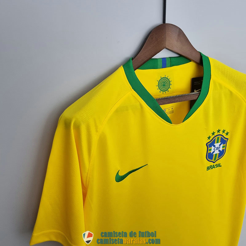 Camiseta Fútbol Brasil Primera Equipación Retro Clásica 2018